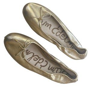NWOB SAM EDELMAN Gold Felicia Ballet Leather Flats